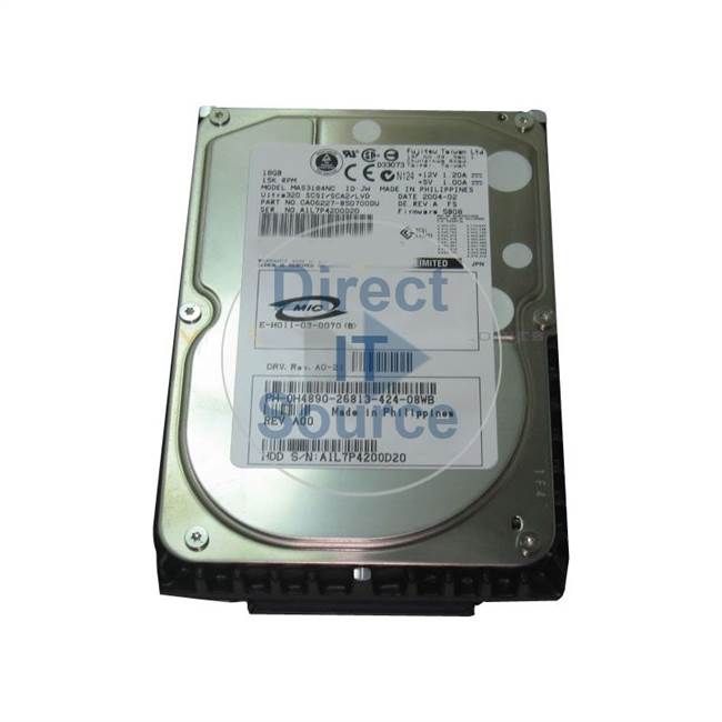 Dell 0H4890 - 18GB 15K 80-PIN Ultra-320 SCSI 3.5" Hard Drive