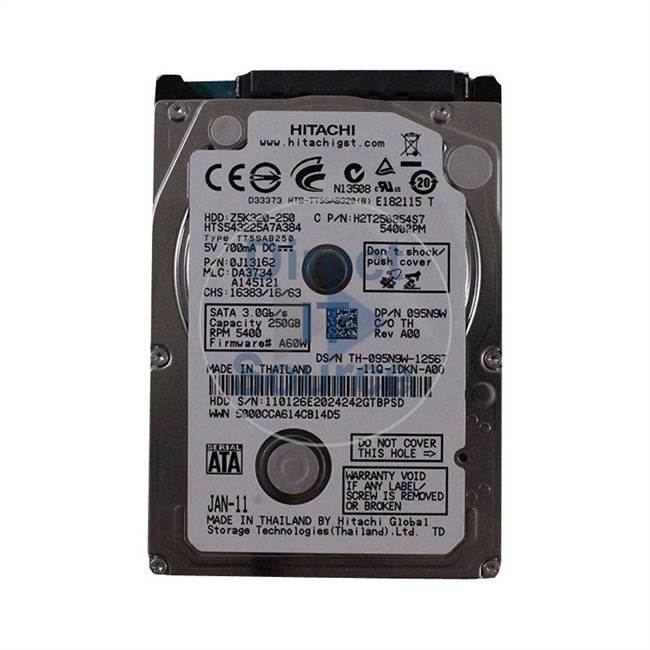 0J13162 Hitachi - 250GB 5.4K SATA 2.5" Cache Hard Drive