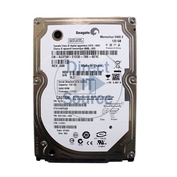 Dell 0J3756 - 120GB 5.4K SATA 2.5" Hard Drive