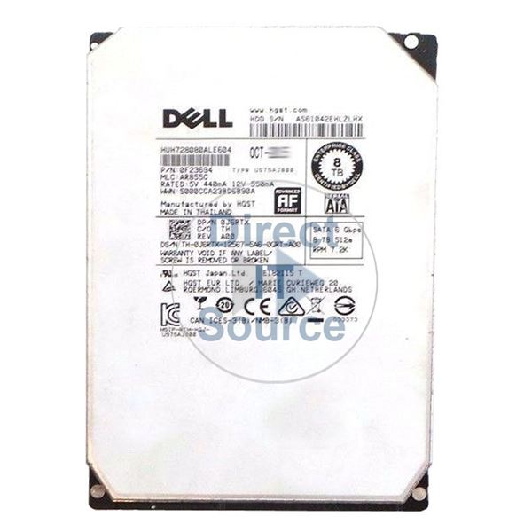 Dell 0J6RTX - 8TB 7.2K SATA 6.0Gbps 3.5" 128MB Cache Hard Drive