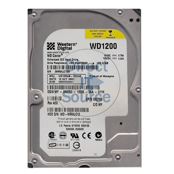 Dell 0N0793 - 120GB 7.2K IDE 3.5" 8MB Cache Hard Drive