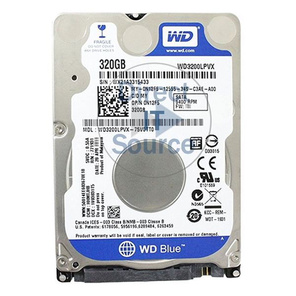Dell 0N12F5 - 320GB 5.4K SATA 2.5" Hard Drive