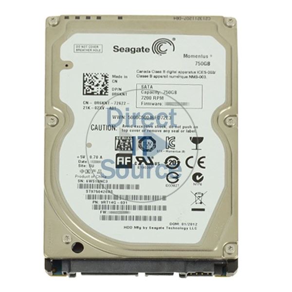 Dell 0R6KNT - 750GB 7.2K SATA 3.0Gbps 2.5" Hard Drive