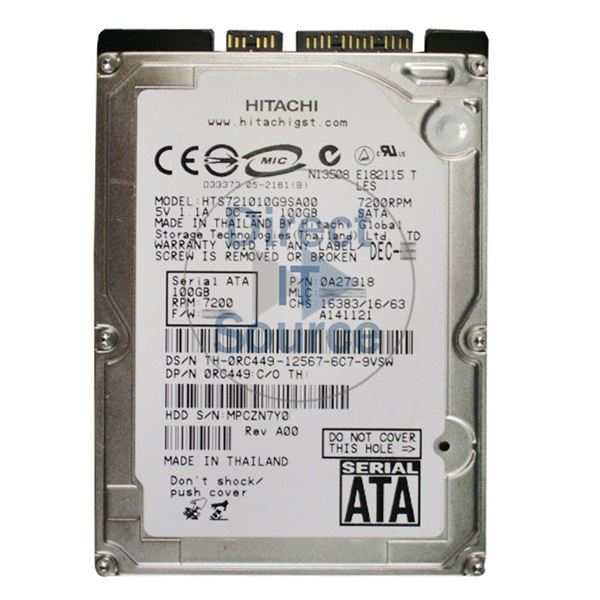 Dell 0RC449 - 100GB 7.2K SATA 1.5Gbps 2.5" Hard Drive