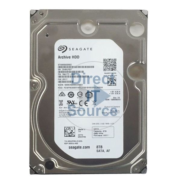 Dell 0RHPR0 - 8TB 5.9K SATA 6.0Gbps 3.5" 128MB Cache Hard Drive