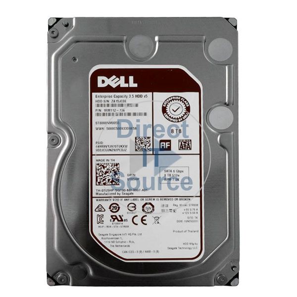 Dell 0T05HP - 8TB 7.2K SATA 6.0Gbps 3.5" 128MB Cache Hard Drive