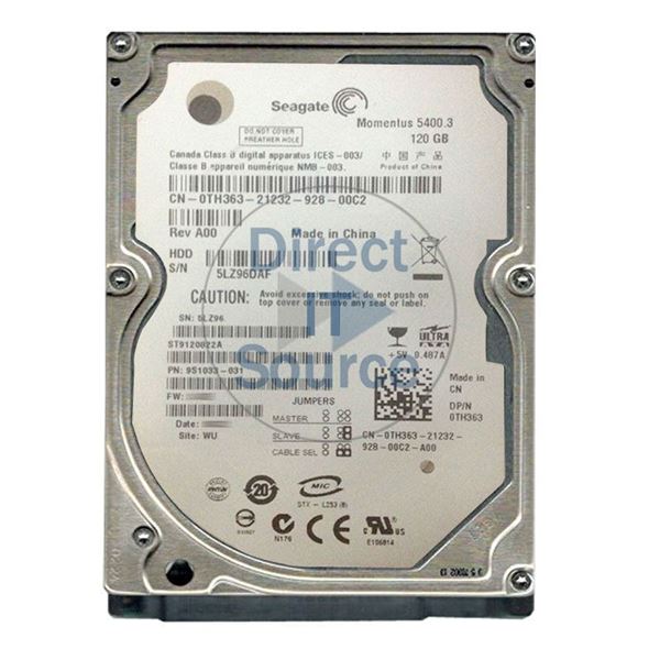 Dell 0TH363 - 120GB 5.4K IDE 2.5" Hard Drive