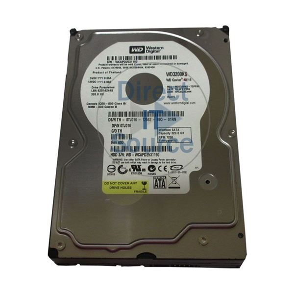 Dell 0TJ016 - 320GB 7.2K SATA 1.5Gbps 3.5" 16MB Cache Hard Drive