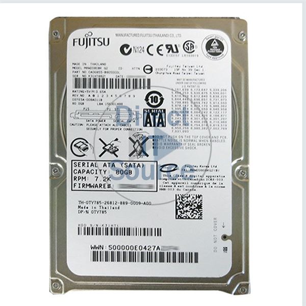 Dell 0TY785 - 80GB 7.2K SATA 3.0Gbps 2.5" 8MB Cache Hard Drive