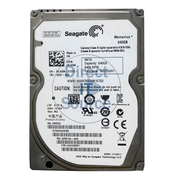 Dell 0VJ05N - 640GB 5.4K SATA 2.5" Hard Drive