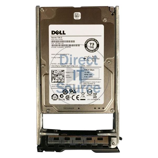 Dell 0W345K - 73GB 15K SAS 6.0Gbps 2.5" Hard Drive