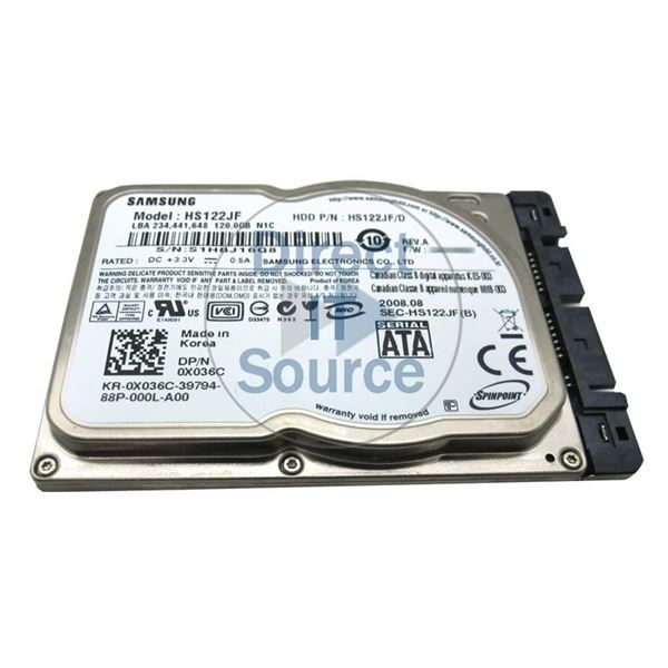 Dell 0X036C - 120GB 5.4K SATA 1.8" Hard Drive