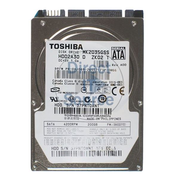 Dell 0XJ069 - 200GB 4.2K SATA 2.5" Hard Drive