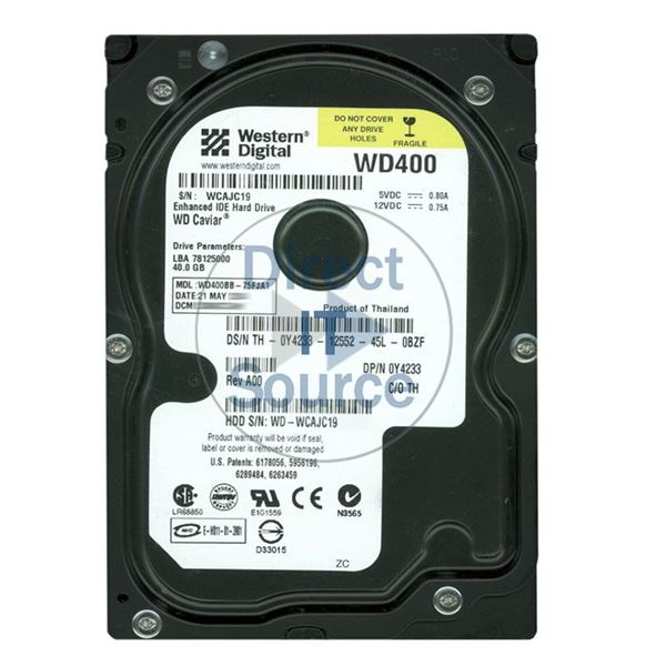 Dell 0Y4233 - 40GB 7.2K IDE 3.5" 2MB Cache Hard Drive