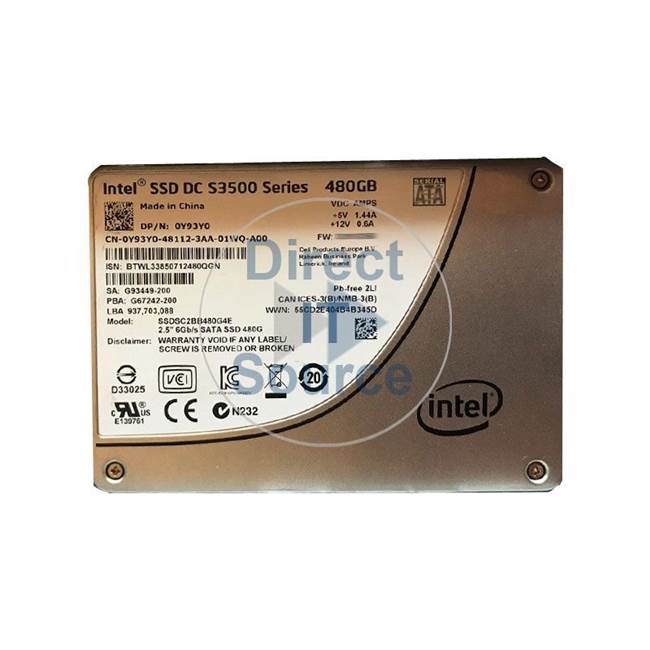 0Y93Y0 Dell - 480GB SATA 6.0Gbps 2.5" Cache Hard Drive