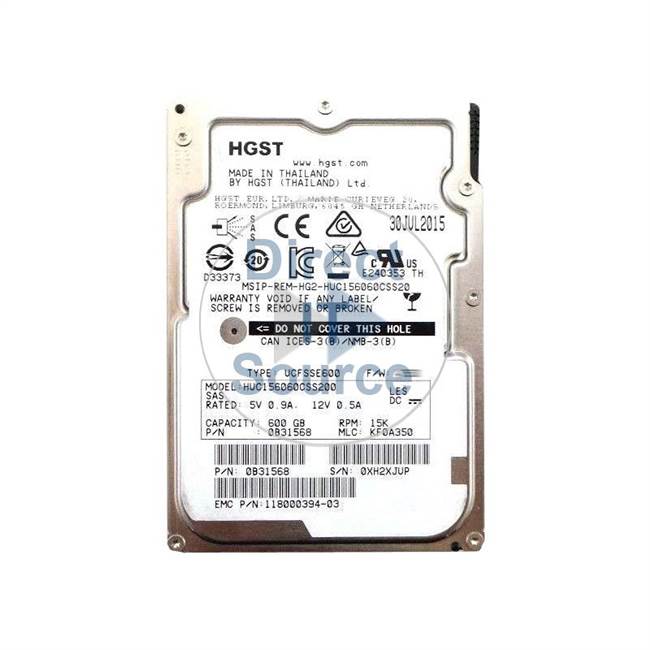 118000394-03 Hitachi - 600GB 15K SAS 2.5" Cache Hard Drive