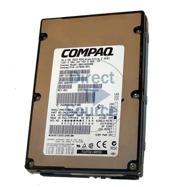 HP-Compaq 127894-001 - 18.2GB 7.2K 68-PIN Ultra2-SCSI 3.5" Hard Drive