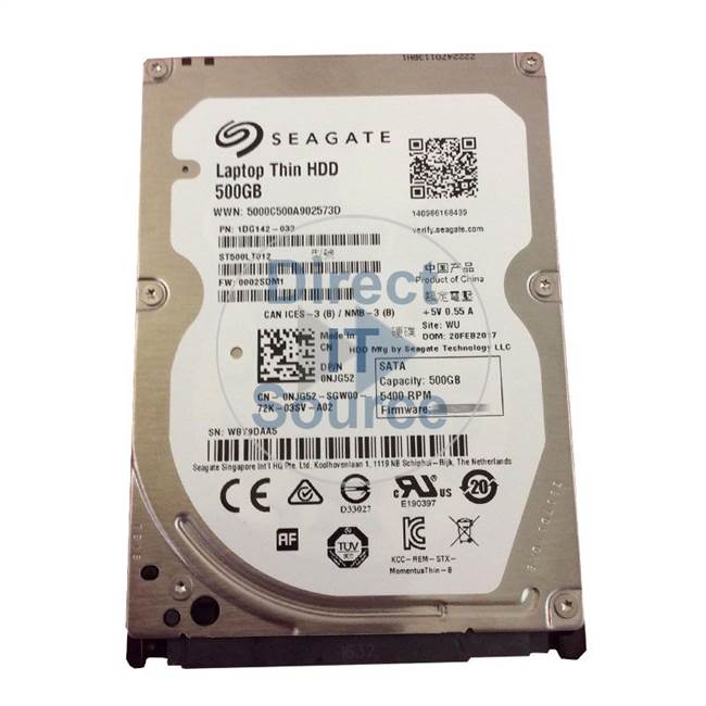 1DG142-033 Seagate - 500GB 5.4K SATA 2.5" Cache Hard Drive