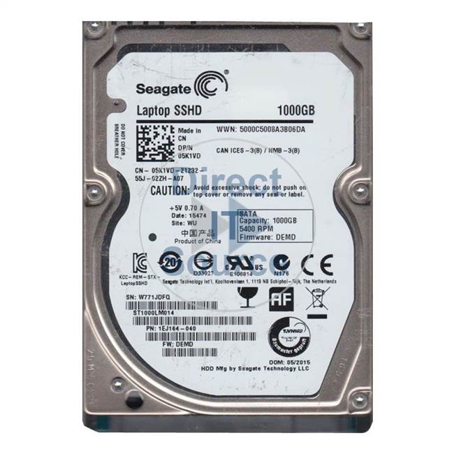 1EJ164-040 Seagate - 1TB 5.4K SATA 2.5" 64MB Cache Hard Drive
