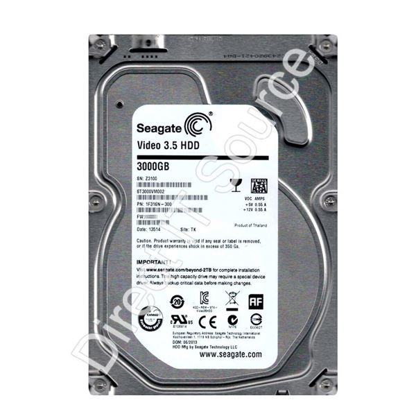 Seagate 1F316N-300 - 3TB 5.9K SATA 6.0Gbps 3.5" 64MB Cache Hard Drive