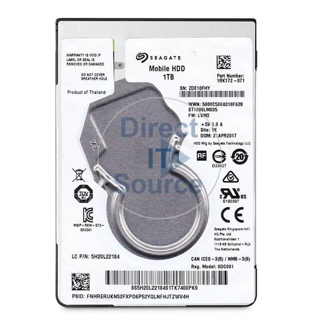 1RK172-071 Seagate - 1TB SATA 2.5" Cache Hard Drive