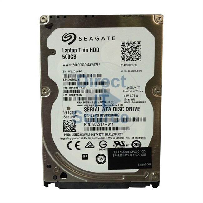 1RR152-020 Seagate - 500GB SATA 2.5" Cache Hard Drive