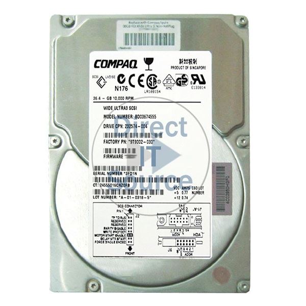 HP-Compaq 232574-004 - 36.4GB 10K 68-PIN Ultra3-SCSI 3.5" Hard Drive