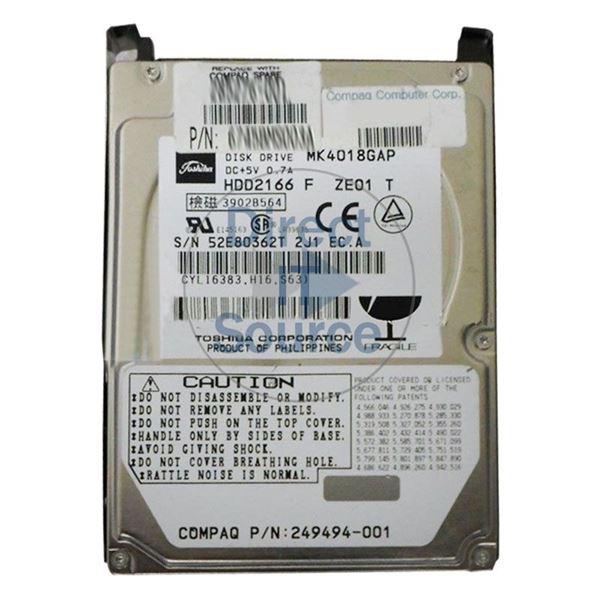 HP 249494-001 - 40GB 4.2K IDE 2.5" 2MB Cache Hard Drive