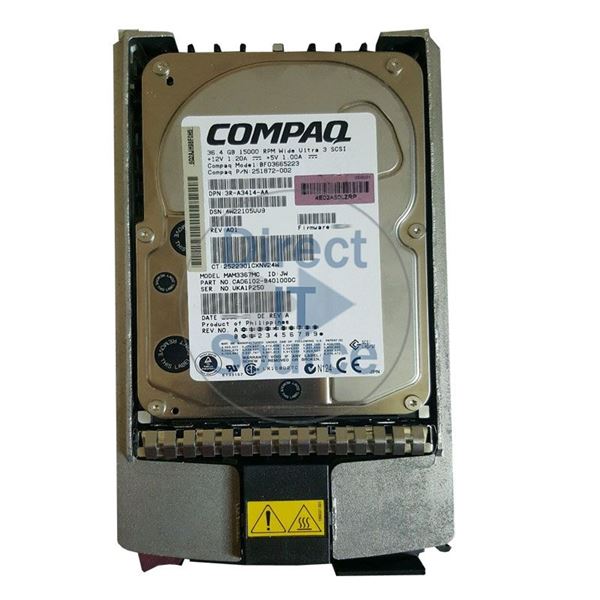 HP-Compaq 251872-002 - 36.4GB 15K 80-PIN Ultra3-SCSI 3.5" Hard Drive