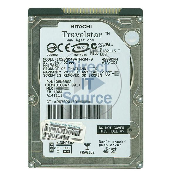 HP 318047-001 - 40GB 4.2K IDE 2.5" Hard Drive