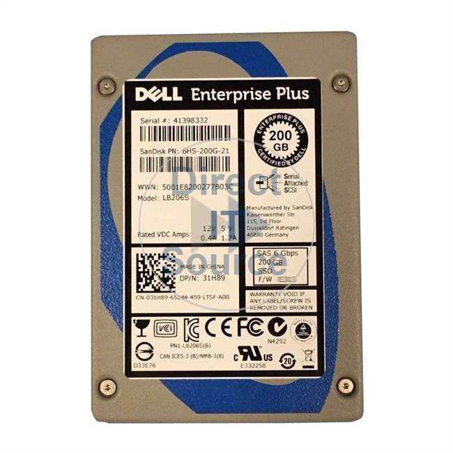 Dell 31H89 - 200GB SAS 2.5" SSD
