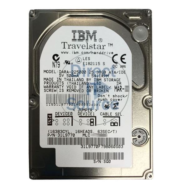 IBM 31L9770 - 25.38GB 5.411K IDE 2.5" Hard Drive