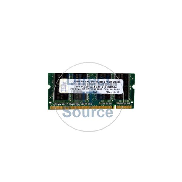IBM 31P9835 - 1GB DDR PC-2700 200-Pins Memory