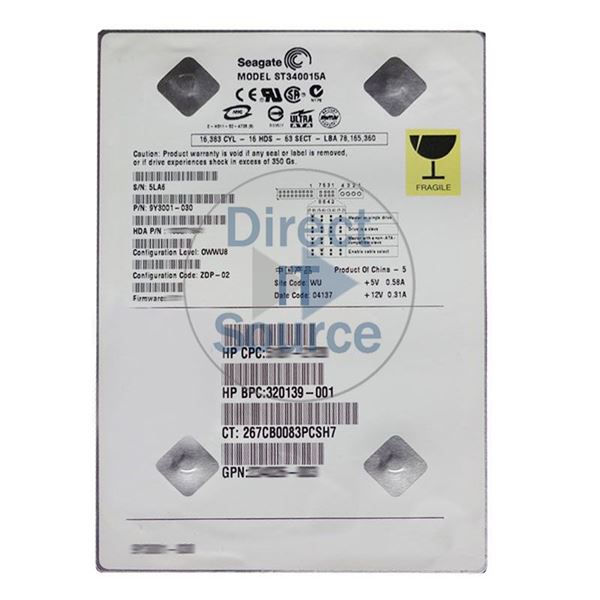 HP 320139-001 - 40GB 5.4K IDE 3.5" Hard Drive