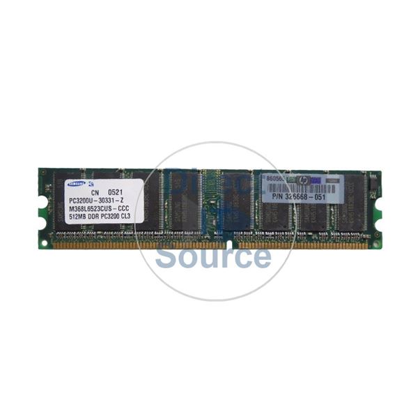HP 326668-051 - 512MB DDR PC-3200 Non-ECC Unbuffered Memory