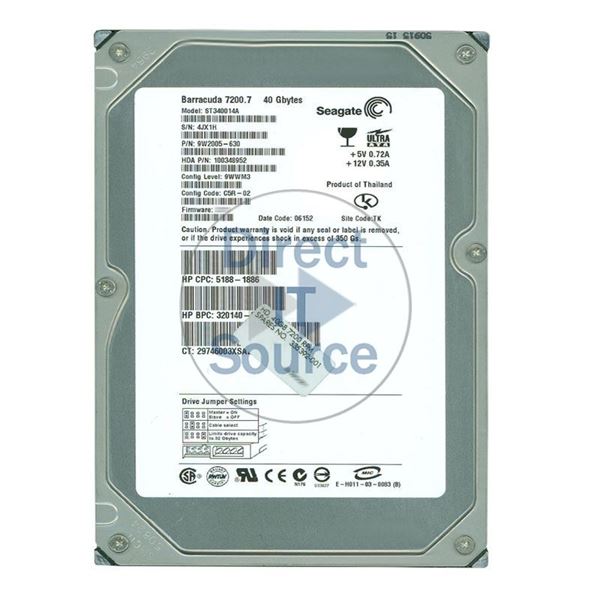HP 335392-001 - 40GB 7.2K IDE 3.5" Hard Drive