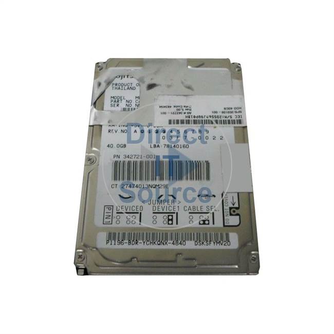 HP 342721-001 - 40GB 4.2K ATA-100 2.5" Hard Drive