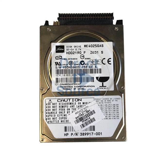 HP 367786-001 - 40GB 4.2K IDE 3.5" Hard Drive