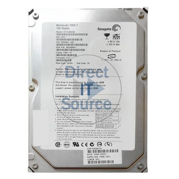 Sun 370-6936 - 120GB 7.2K IDE 3.5" Hard Drive