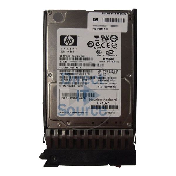 HP 375863-008 - 72GB 10K SAS 2.5" Hard Drive