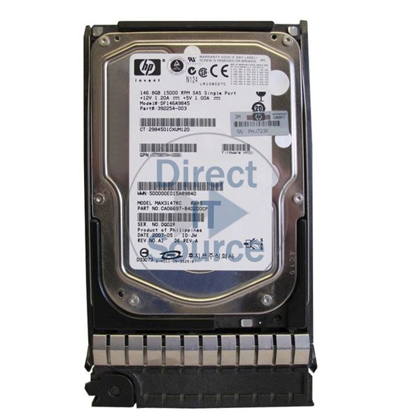 HP 392254-003 - 146.8GB 15K SAS 3.0Gbps 3.5" Hard Drive