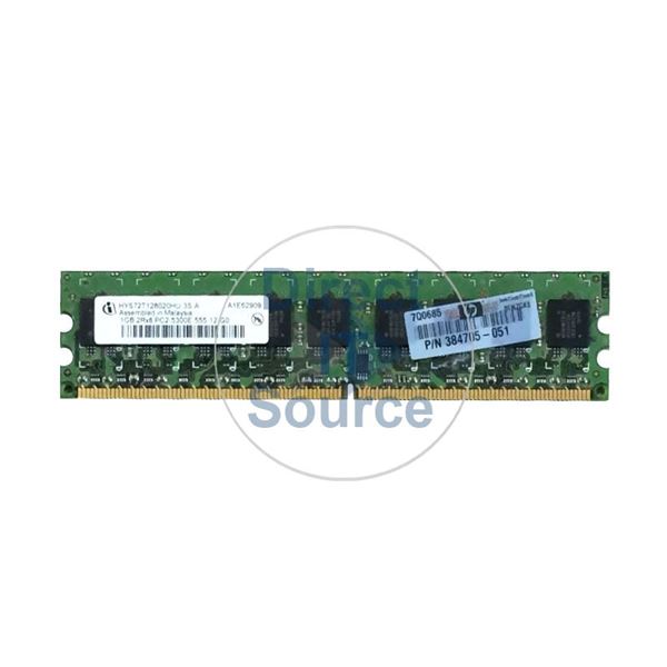 HP 392283-001 - 1GB DDR2 PC2-5300 ECC Registered Memory