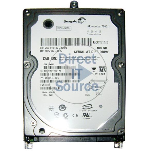 HP 395307-005 - 100GB 7.2K SATA 2.5" 8MB Cache Hard Drive