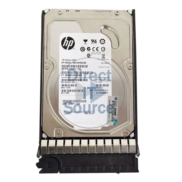 HP 397377-024 - 1TB 7.2K SATA 3.0Gbps 3.5" Hard Drive
