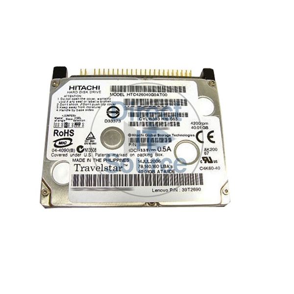 Lenovo 39T2690 - 40.01GB 4.2K IDE 1.8" Hard Drive