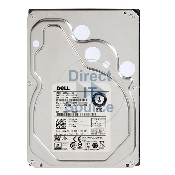 Dell 3C46W - 1TB 7.2K SATA 6.0Gbps 3.5" Hard Drive