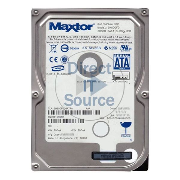 Maxtor 3H500F0-08A7PA - 500GB 7.2K SATA 3.0Gbps 3.5" Hard Drive