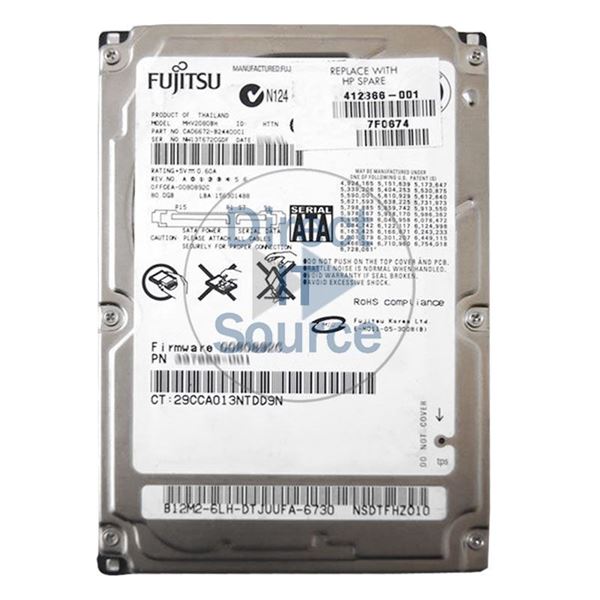 HP 412366-001 - 80GB 5.4K SATA 2.5" Hard Drive