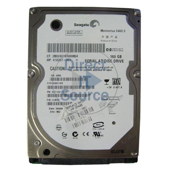 HP 418267-001 - 160GB 5.4K SATA 2.5" Hard Drive
