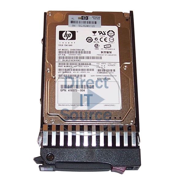 HP 418373-004 - 72GB 15K SAS 3.0Gbps 2.5" Hard Drive